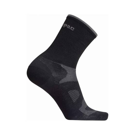 Macpac Rouleur Merino Cycling Sock V3, Black, bcf_hi-res