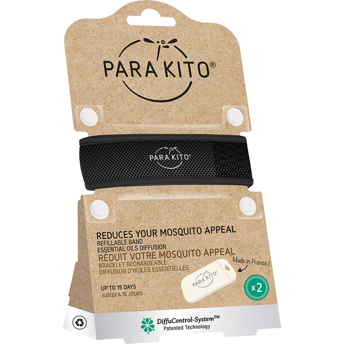 Para'kito Mosquito Adult Wristband Black, Black, bcf_hi-res