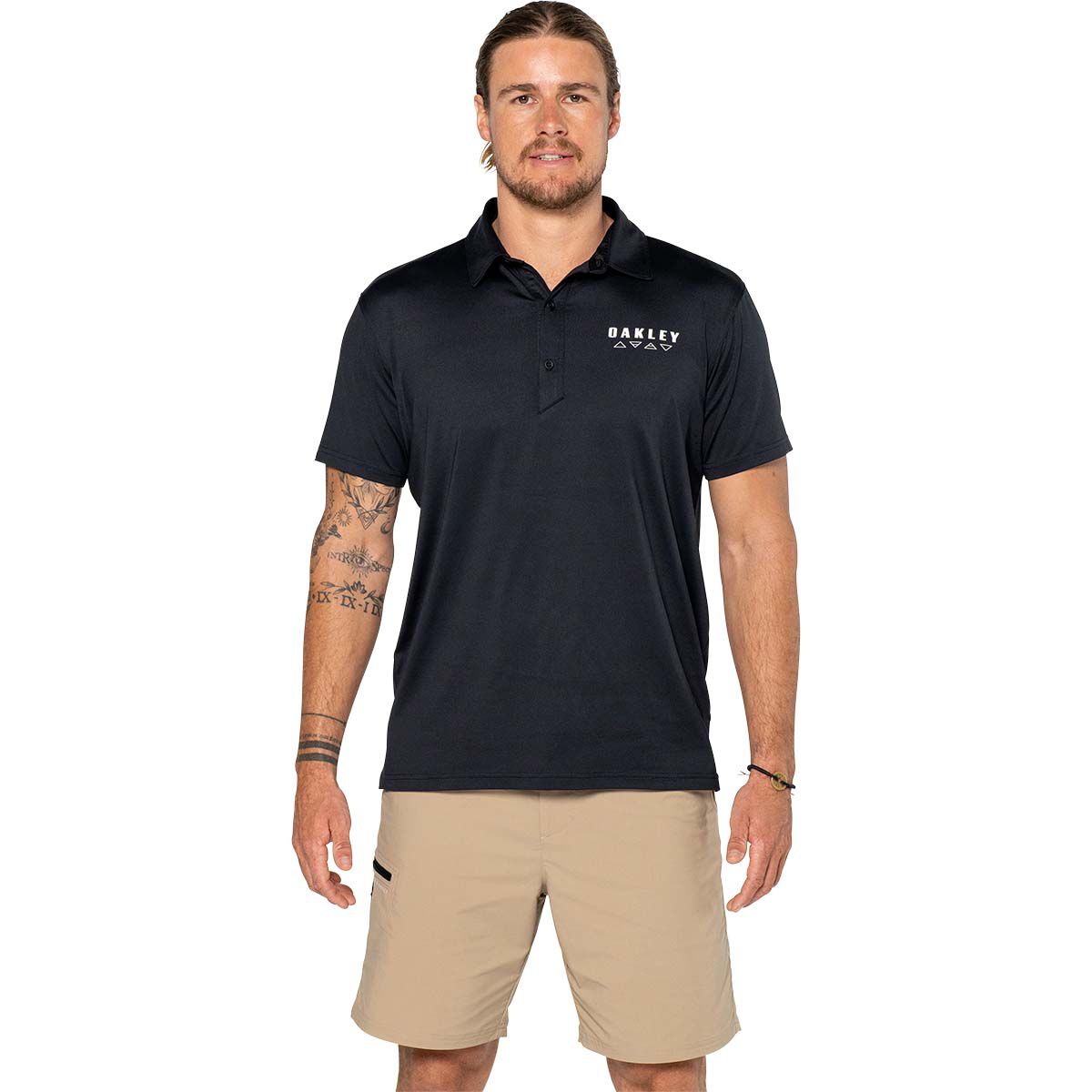 Oakley Men&rsquo;s Elements Short Sleeve Tech Polo, Blackout, bcf_hi-res