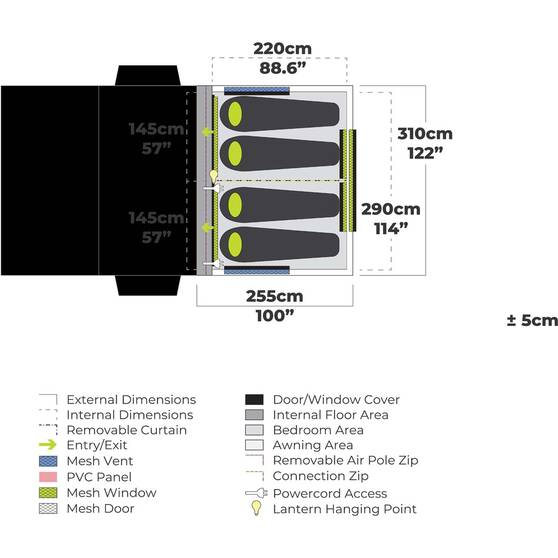 Zempire Shapeshifter 4 Air Tent Sleeping Module, , bcf_hi-res