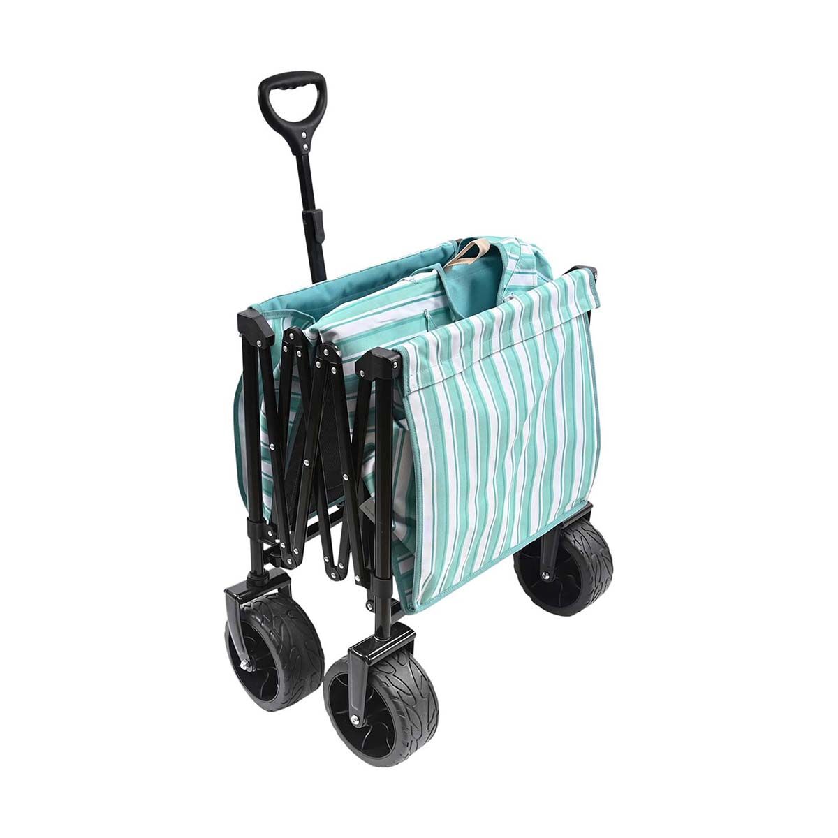 Wanderer Flat Fold Beach Cart 100kg Ocean Green, , bcf_hi-res
