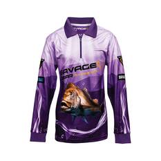 Savage Gear Youth Snapper Sublimated Polo, Purple, bcf_hi-res