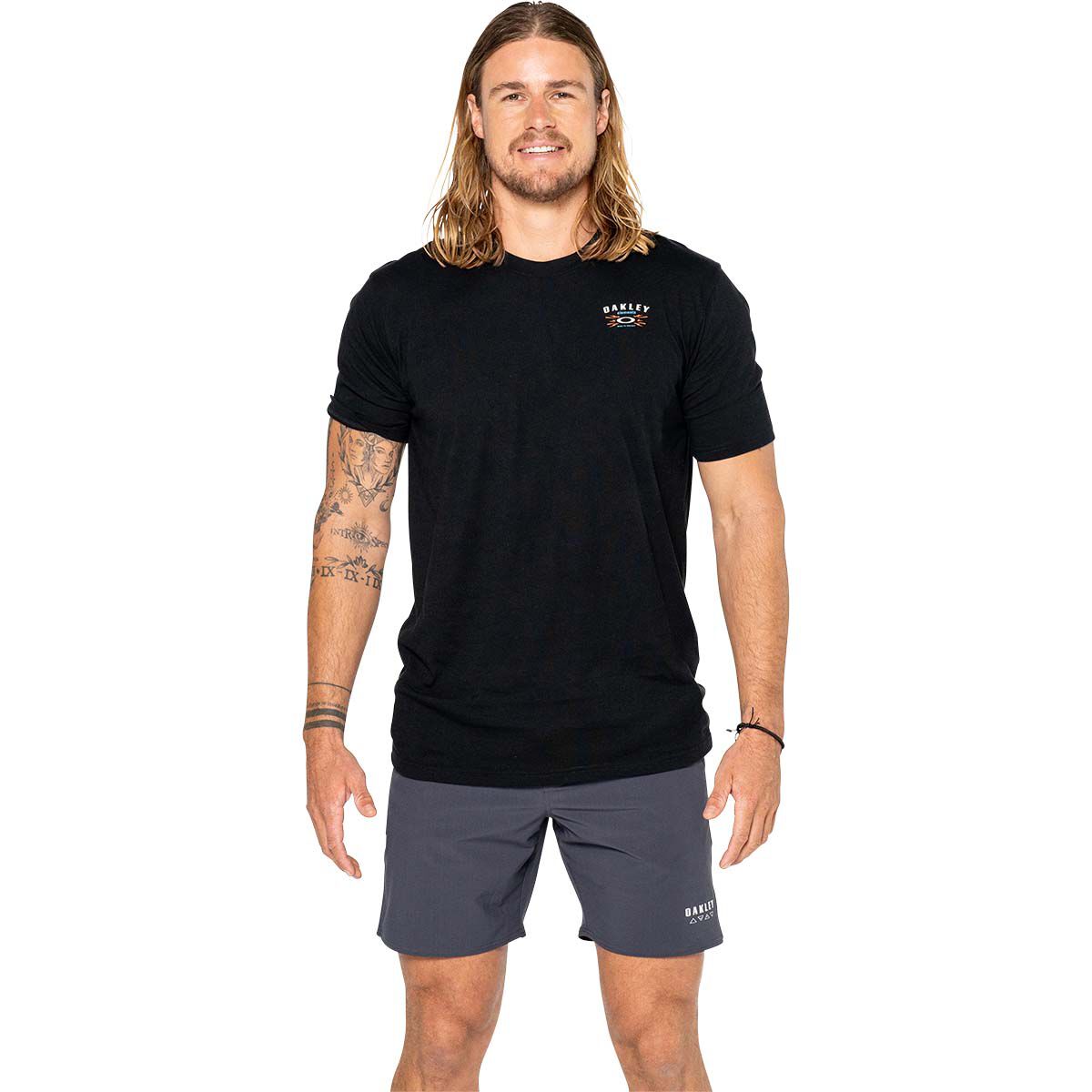 Oakley Men&rsquo;s Beacon Elements Short Sleeve Tech Tee, Blackout, bcf_hi-res