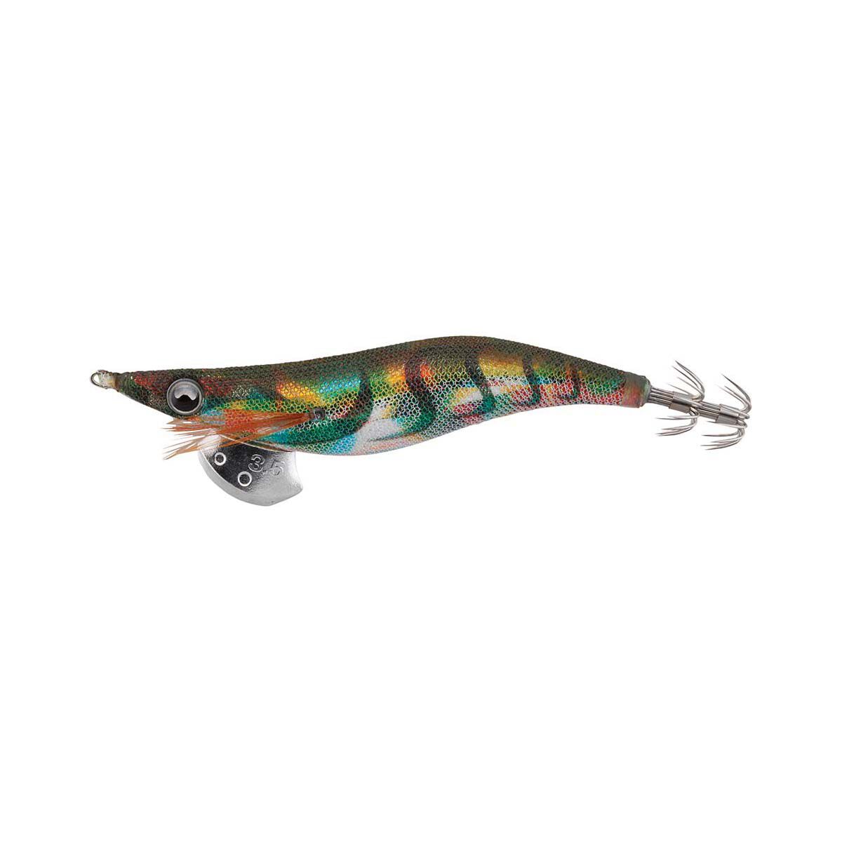 Yamashita Live Squid Jig 3.5 Olive Cloth / Rainbow Tape, Olive Cloth / Rainbow Tape, bcf_hi-res