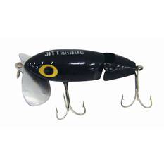 Arbogast Jitterbug Jointed Surface Lure 6.35cm Black, Black, bcf_hi-res