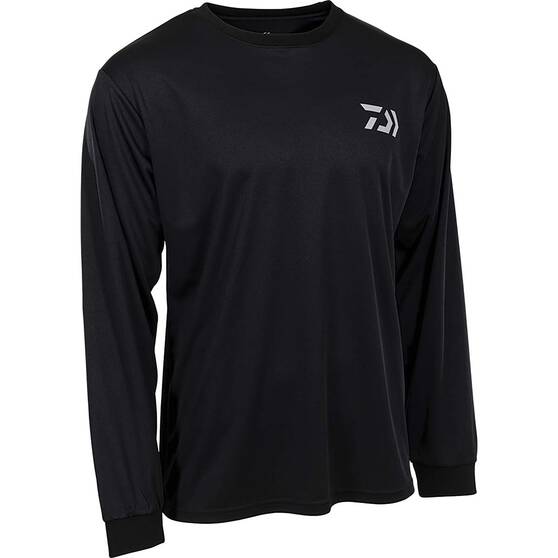 Daiwa Men's Crew Fishing Shirt, Black, bcf_hi-res