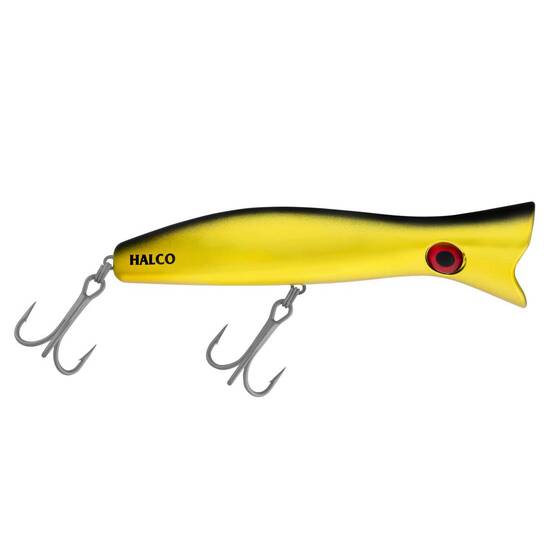 Halco Roosta Popper Surface Lure 160mm Chrome Gold Black