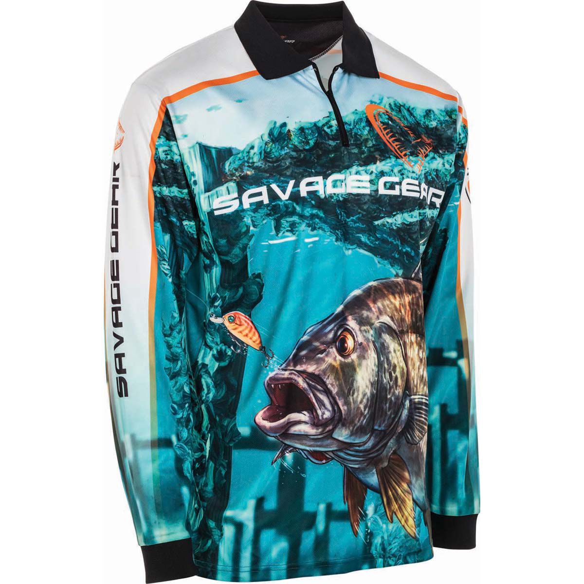 Savage Gear Men's Bream Fishing Shirt, Blue, bcf_hi-res
