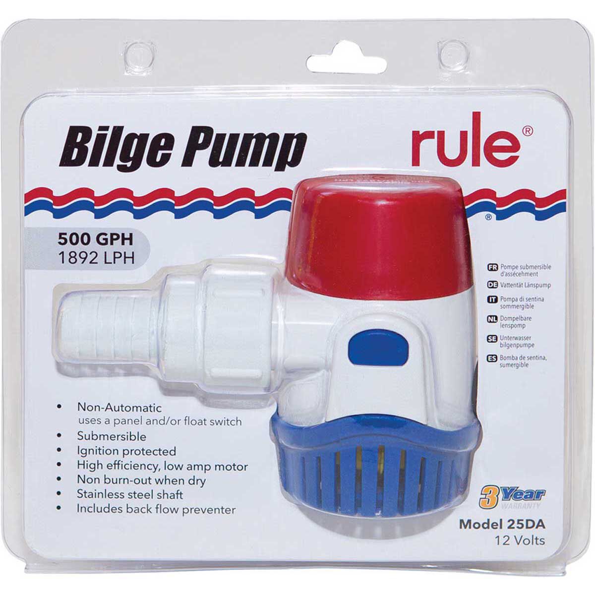 Rule Bilge Pump 12V 500GPH, , bcf_hi-res