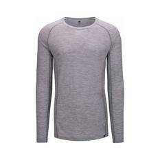 Macpac Men's 150 Merino Long Sleeve Top, Light Grey Marle, bcf_hi-res