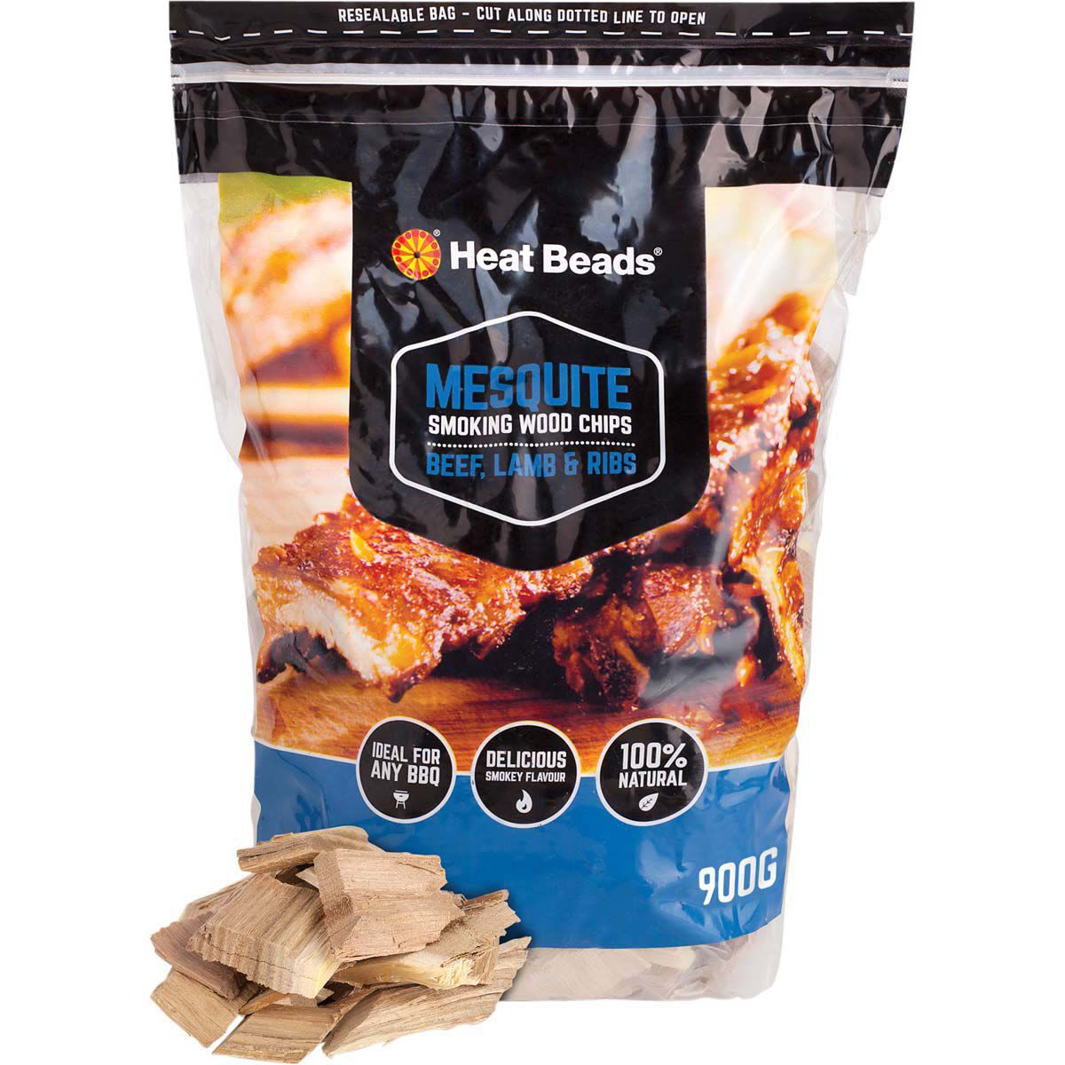 Heat Beads Smoking Mesquite Woodchips 900g, , bcf_hi-res