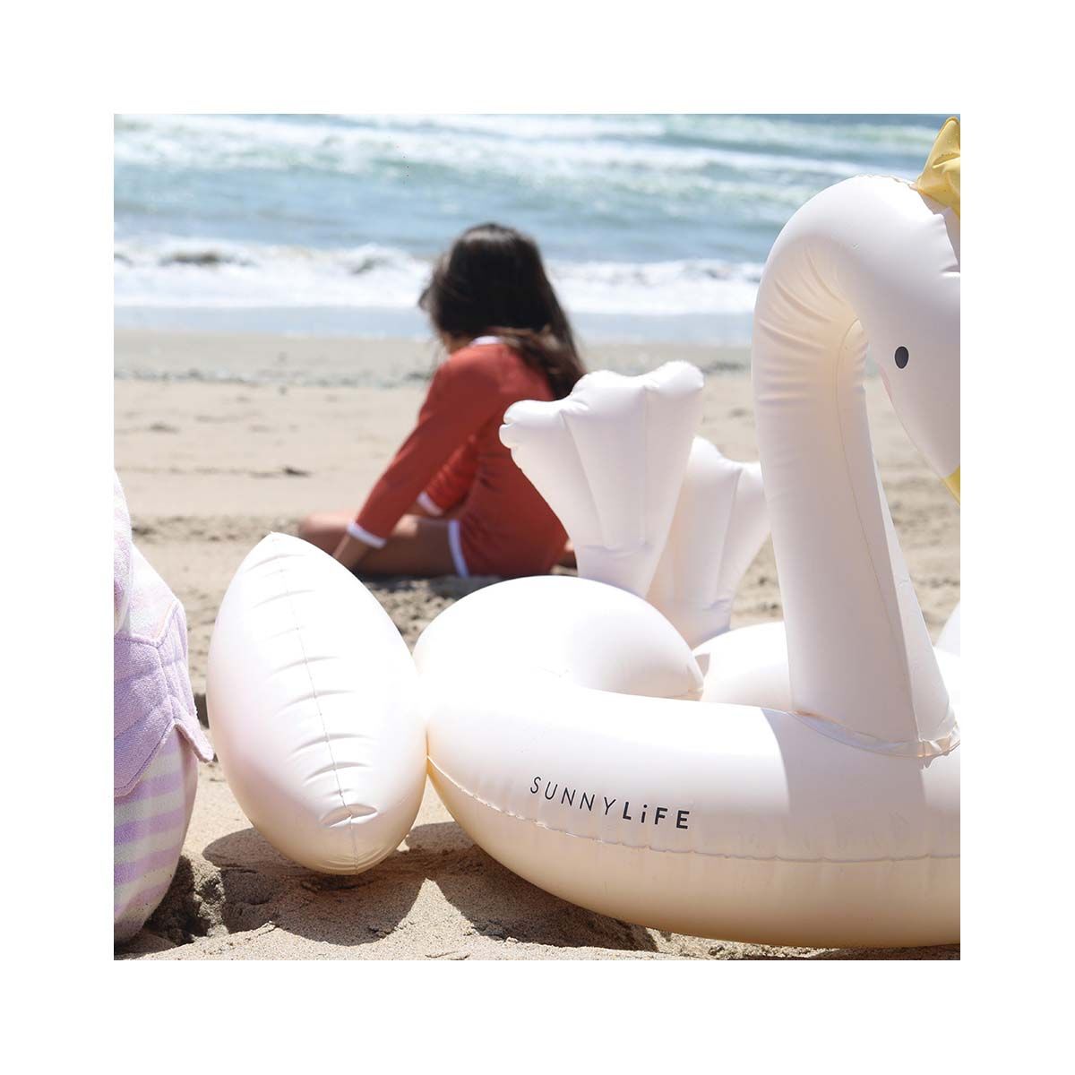 SUNNYLIFE Princess Swan Inflatable Pool Tube, , bcf_hi-res