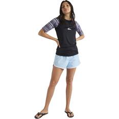 Quiksilver Women's Short Sleeve Rashie, Black, bcf_hi-res