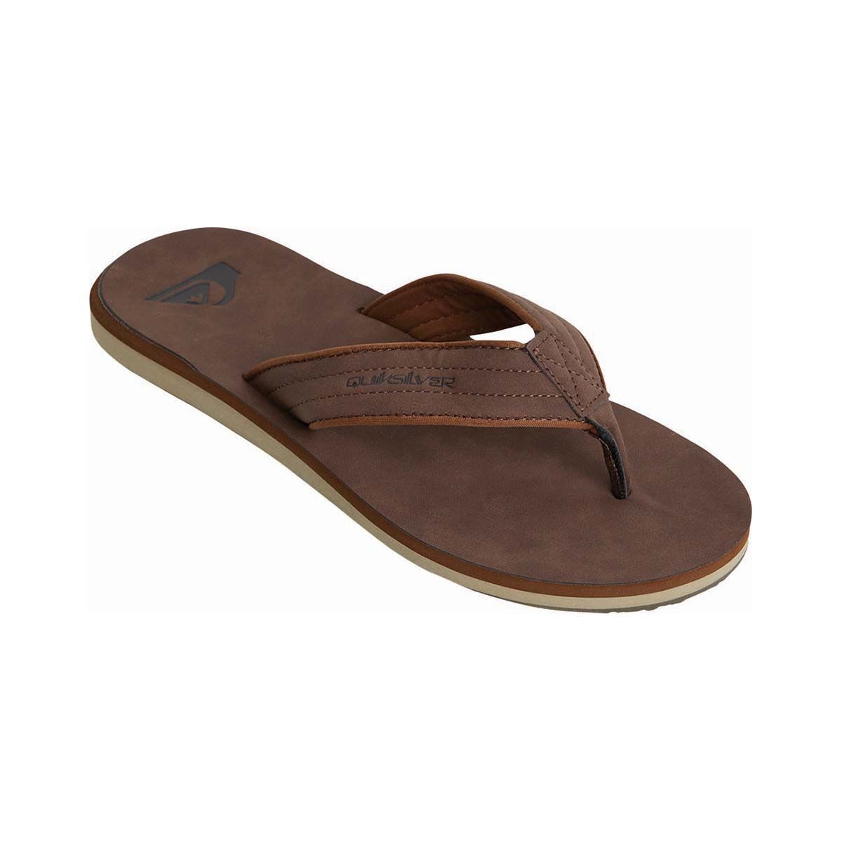 Quiksilver Men's Carver Nubuck Thongs Brown 8, Brown, bcf_hi-res