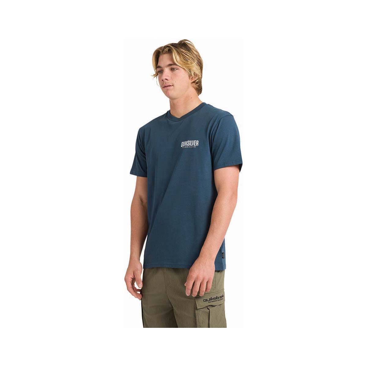 Quiksilver Men's Fish On Short Sleeve Tee, Navy, bcf_hi-res