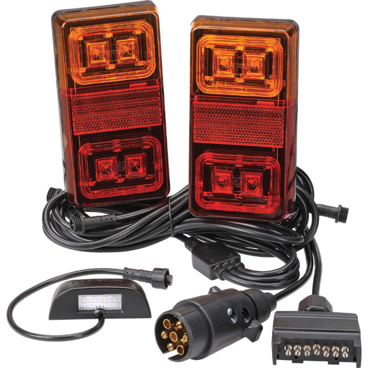 Narva 12V Box Trailer Lamp Plug & Play Kit Rectangular Lamps MDL35, , bcf_hi-res