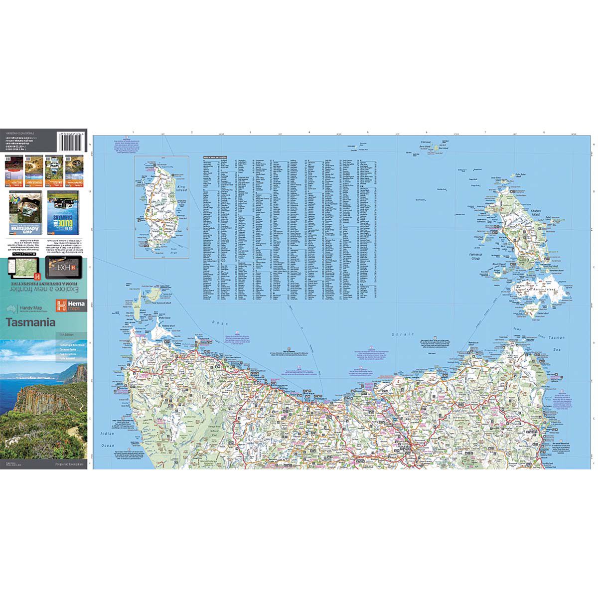 Hema Tasmania Handy Map (11th Edition), , bcf_hi-res