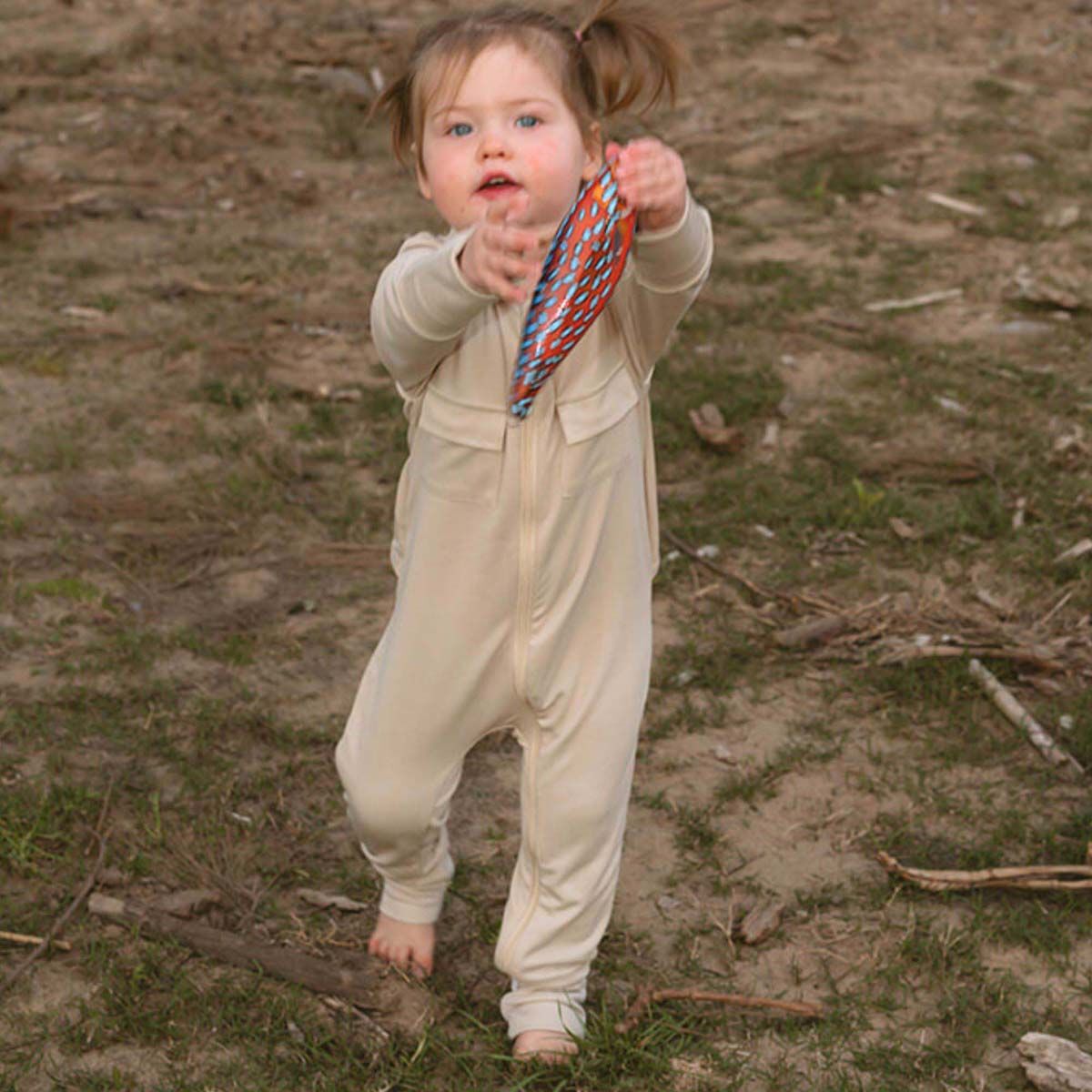 Little Fisho UV Defender Kids Onesie Light Sand Light Sand 000, Light Sand, bcf_hi-res