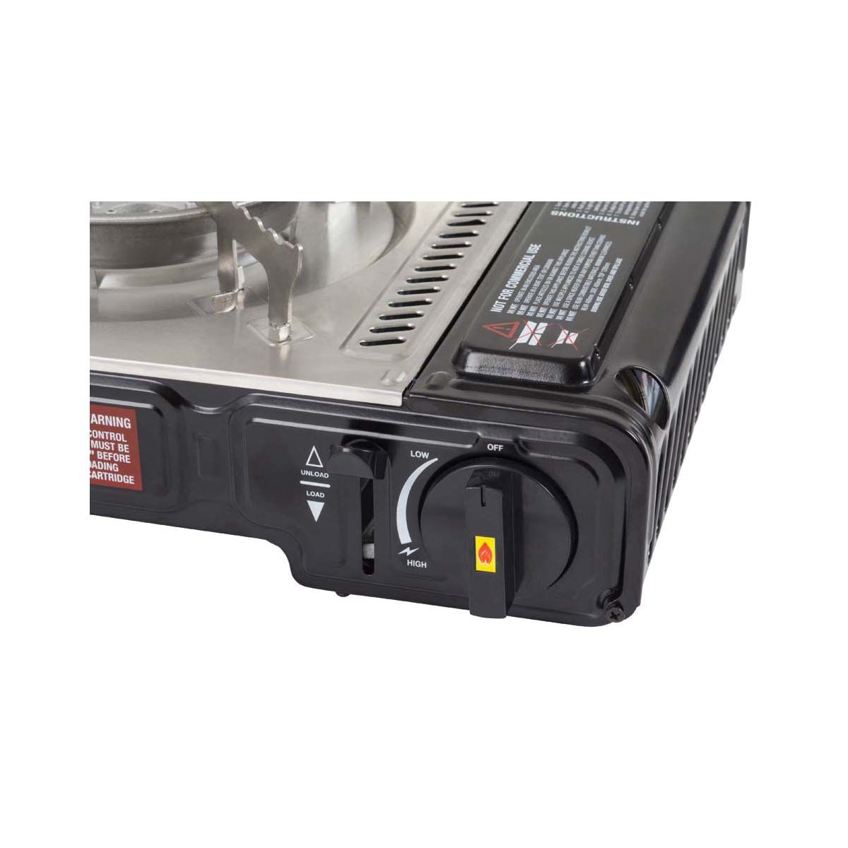 Gasmate Travelmate II SS Double Butane Stove With Hotplate, , bcf_hi-res