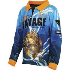 Savage Gear Kid's Little Savage Fishing Shirt, Blue, bcf_hi-res