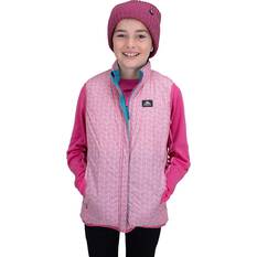 Macpac Kids' Pulsar Alpha Insulated Vest, Biscay Blue / Lilac Rose Print, bcf_hi-res