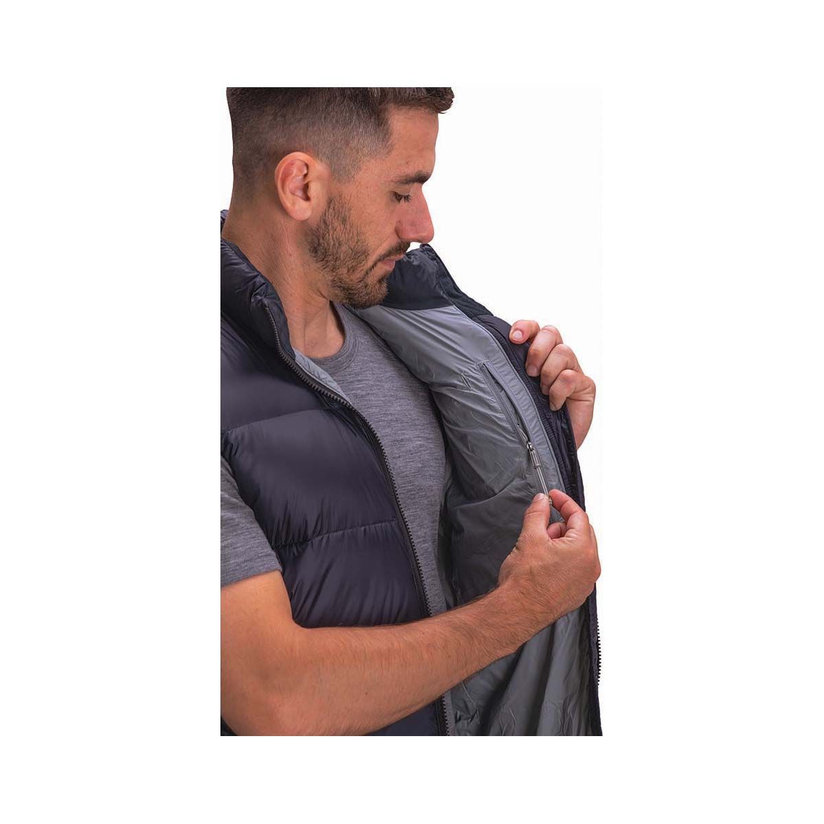 Macpac Men's Sundowner Down Puffer Vest V2, Black, bcf_hi-res