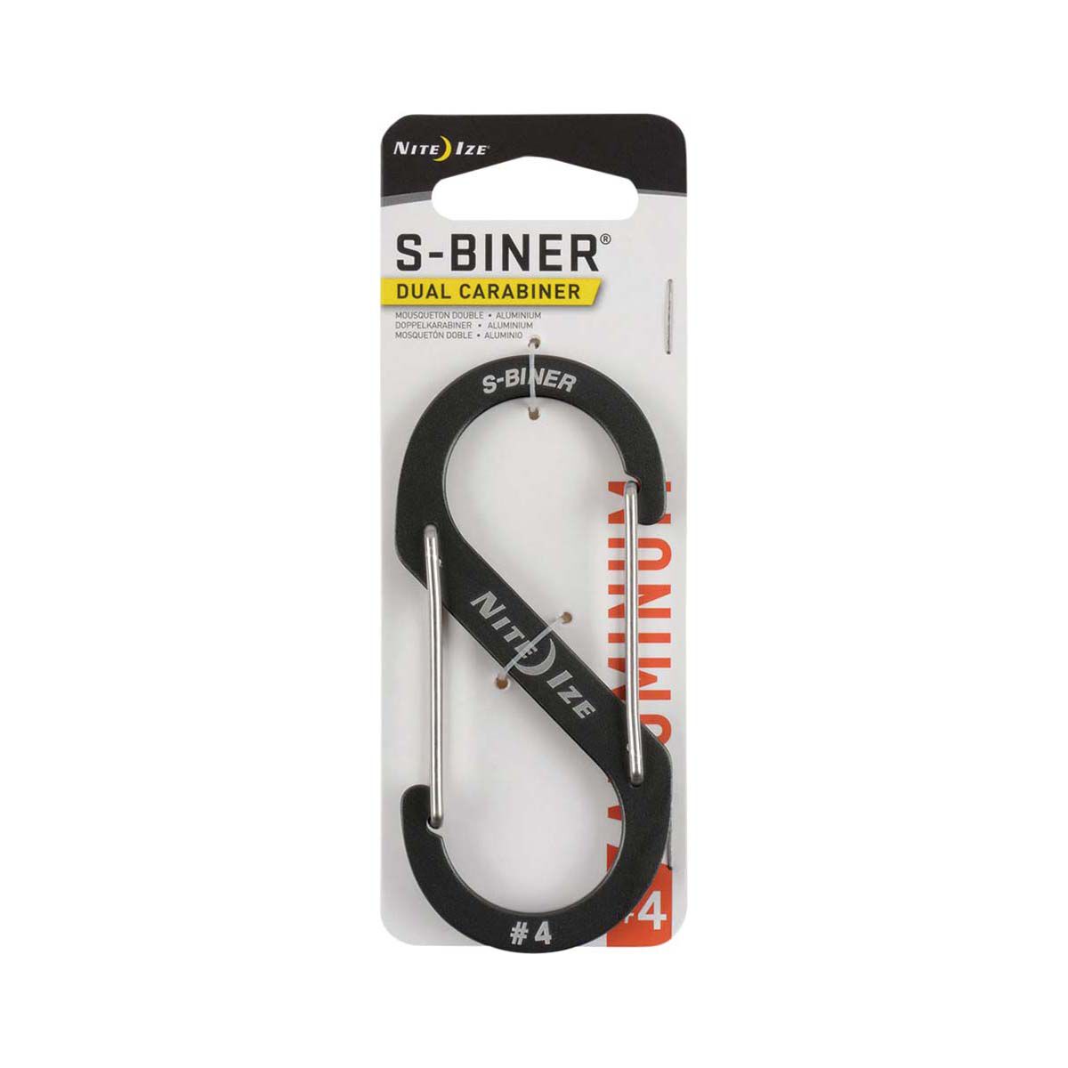 Nite Ize S Biner Dual Carabiner Aluminium No.4  Charcoal, , bcf_hi-res
