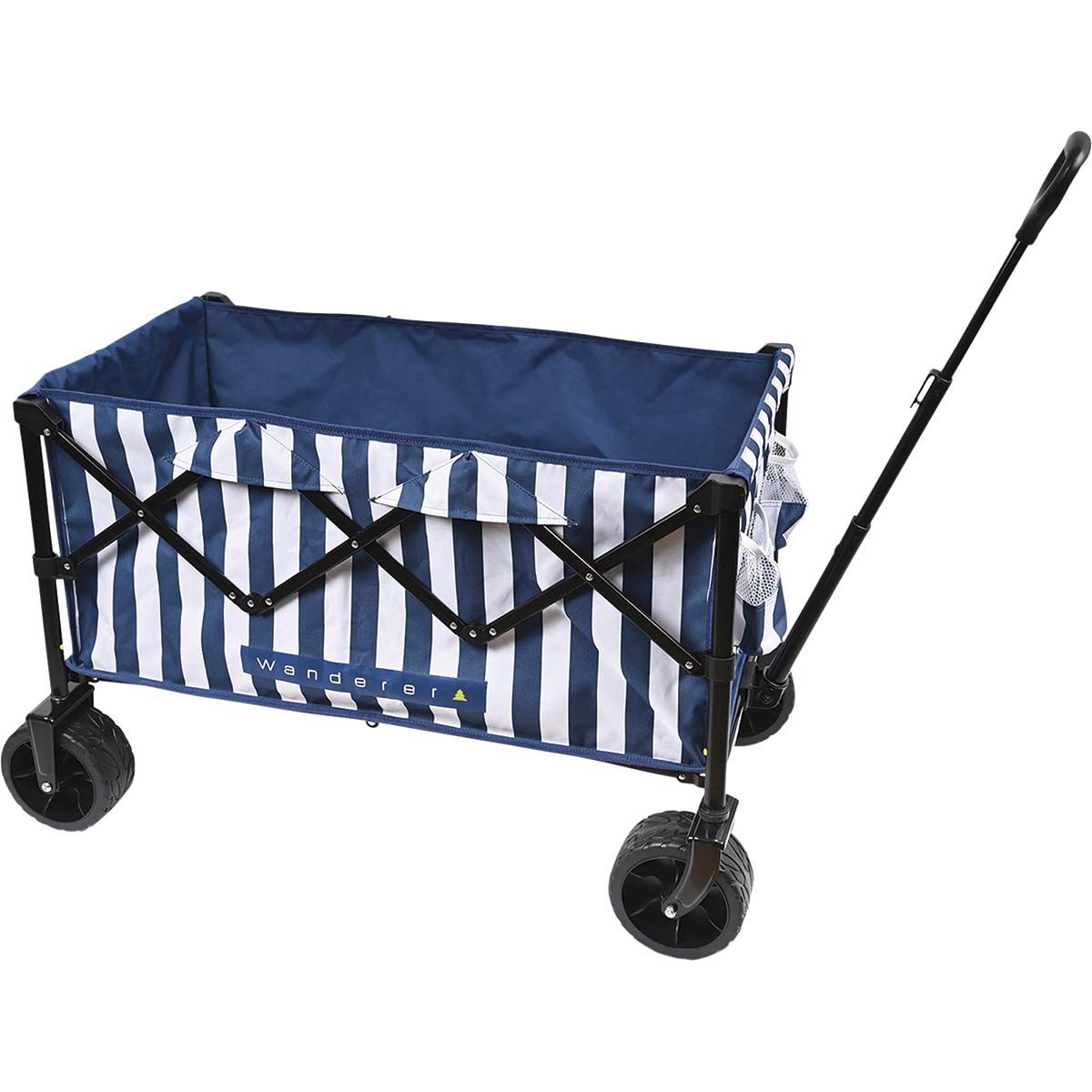 Wanderer Flat Fold Beach Cart 100kg Nautical Stripe, , bcf_hi-res