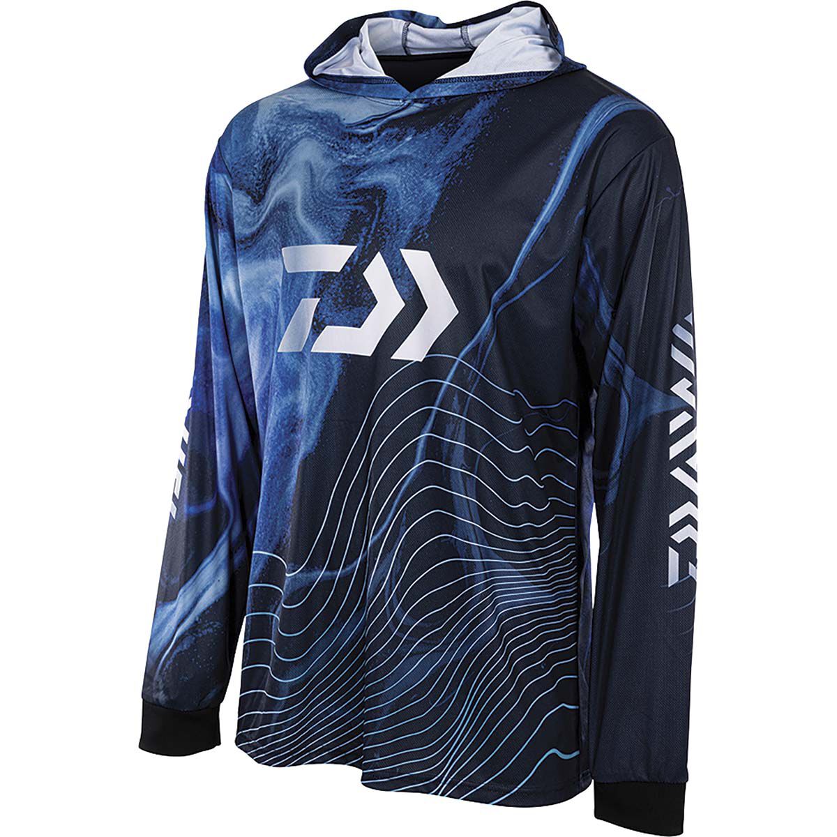 Daiwa Men's Hooded Fishing Shirt, Navy, bcf_hi-res