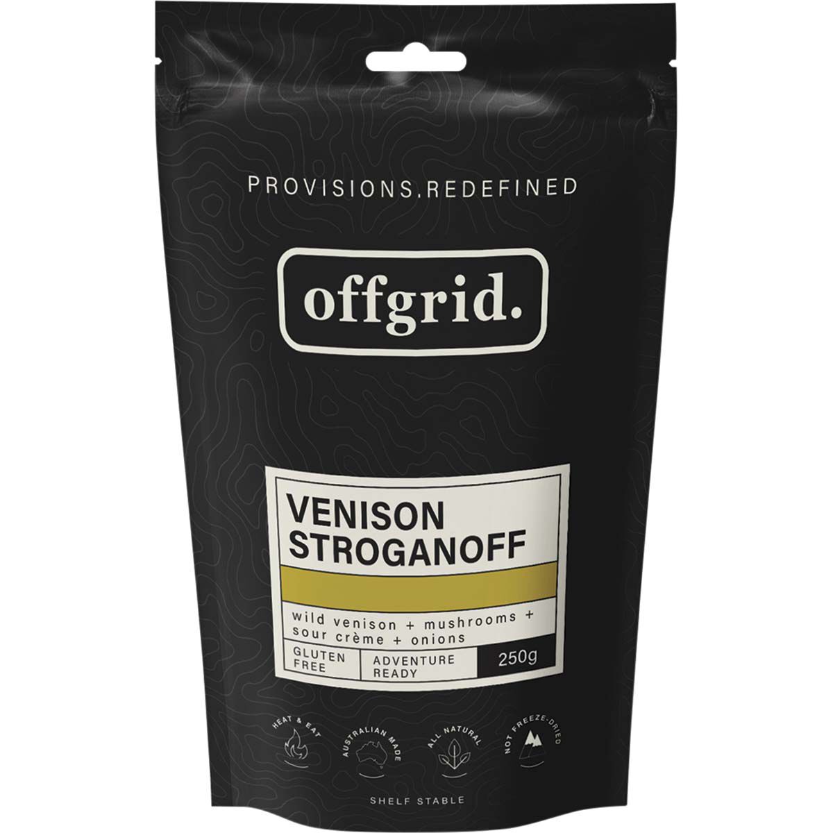 Offgrid Venison Stroganoff Heat and Eat Meal 250g, , bcf_hi-res