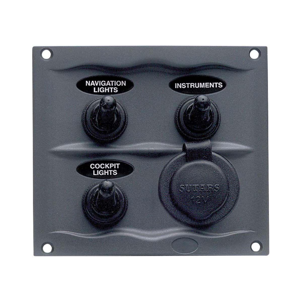 BEP Splashproof Power Socket Switch Fuse Panel 3 Gang, , bcf_hi-res