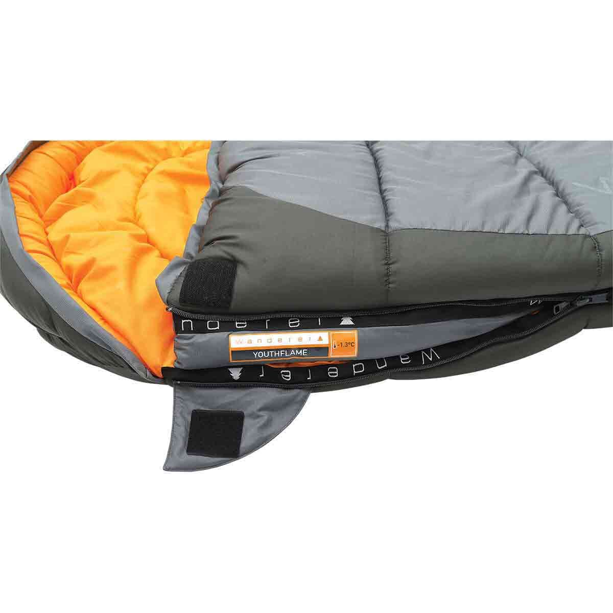 Wanderer YouthFlame -1.3&deg;C Hooded Sleeping Bag Orange, Orange, bcf_hi-res