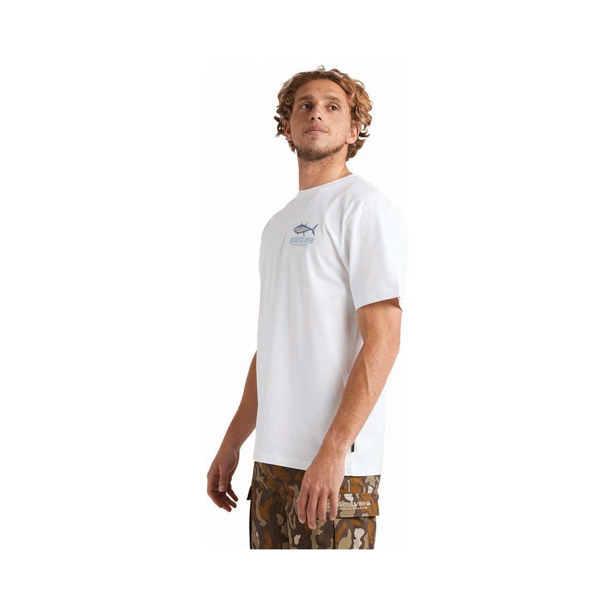 Quiksilver Men's Slack Tide Short Sleeve Tee, White, bcf_hi-res