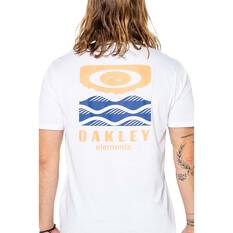 Oakley Men’s Elements Waves Short Sleeve Tech Tee, White, bcf_hi-res
