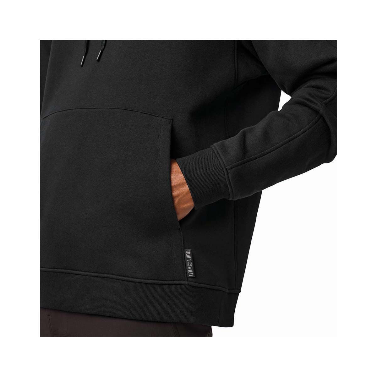 YETI&reg; Script Men's Built for the Wild Fleece Hoodie, Black, bcf_hi-res