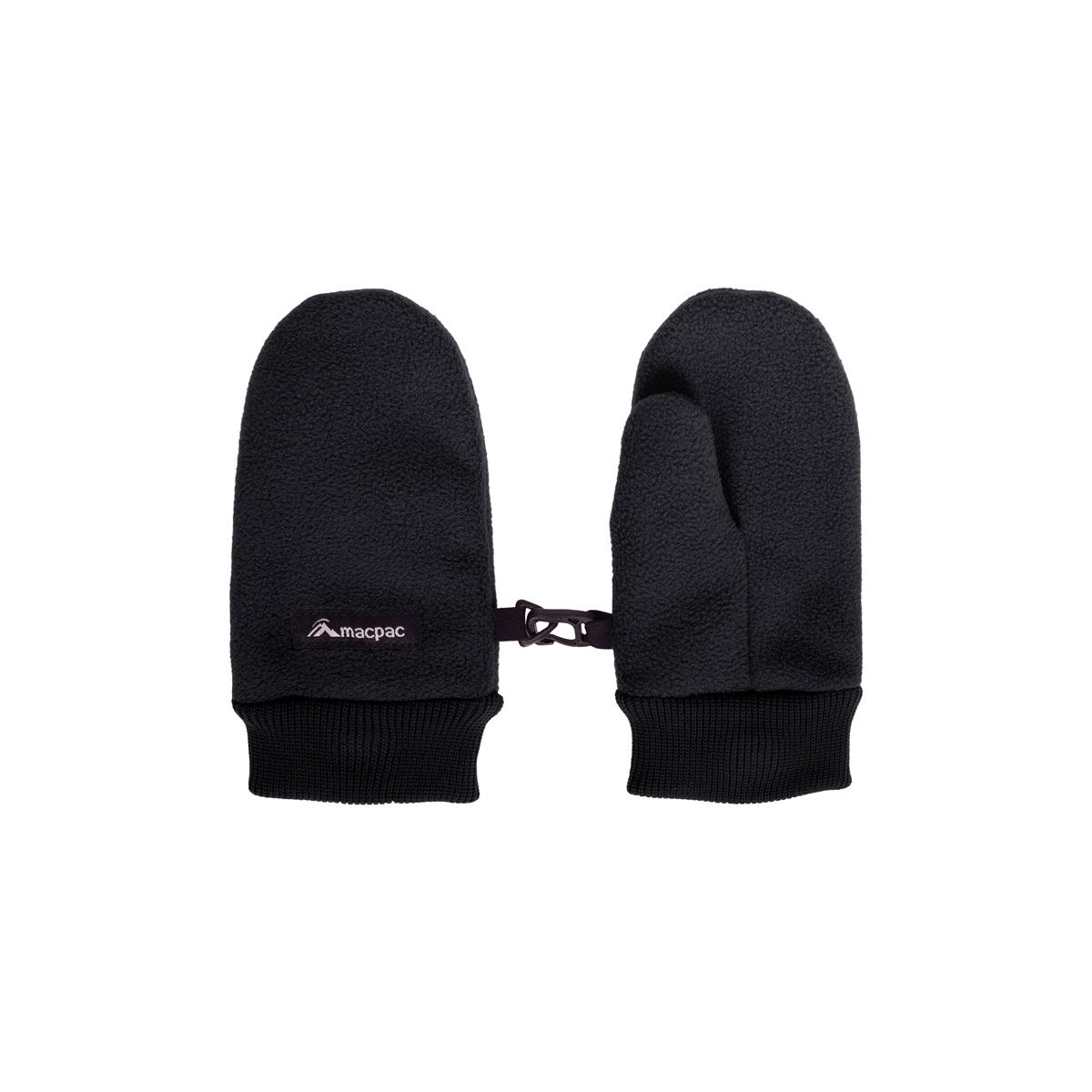 Macpac Kids' Fleece Mitts Black M, Black, bcf_hi-res