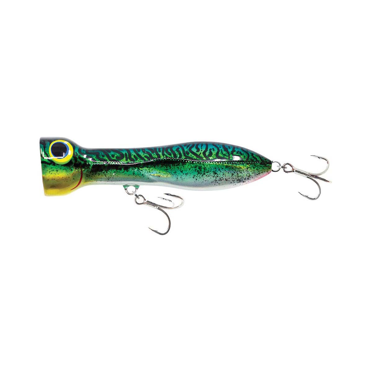 Nomad Chug Norris Surface Popper Lure 95mm Silver Green Mackerel, Silver Green Mackerel, bcf_hi-res