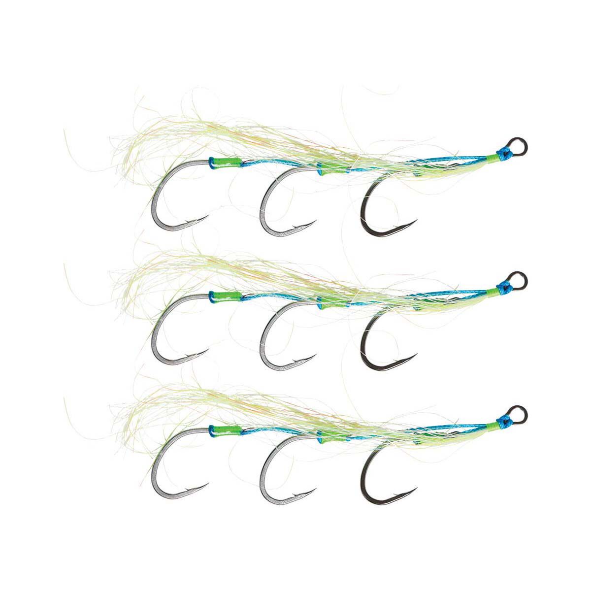 Vexed Flashy Triple Assist Rig 3 Pack, Chartreuse Glow, bcf_hi-res