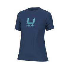 Huk Women's Crew Logo Short Sleeve Tee, Set Sail, bcf_hi-res