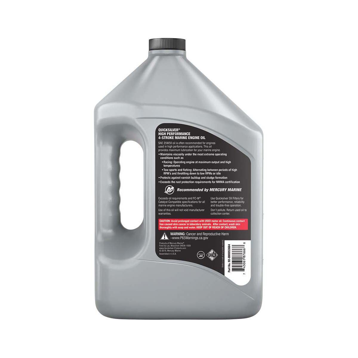 Quicksilver 4-Stroke Synthetic Blend Marine Engine Oil 25W-50 1 Gallon, , bcf_hi-res