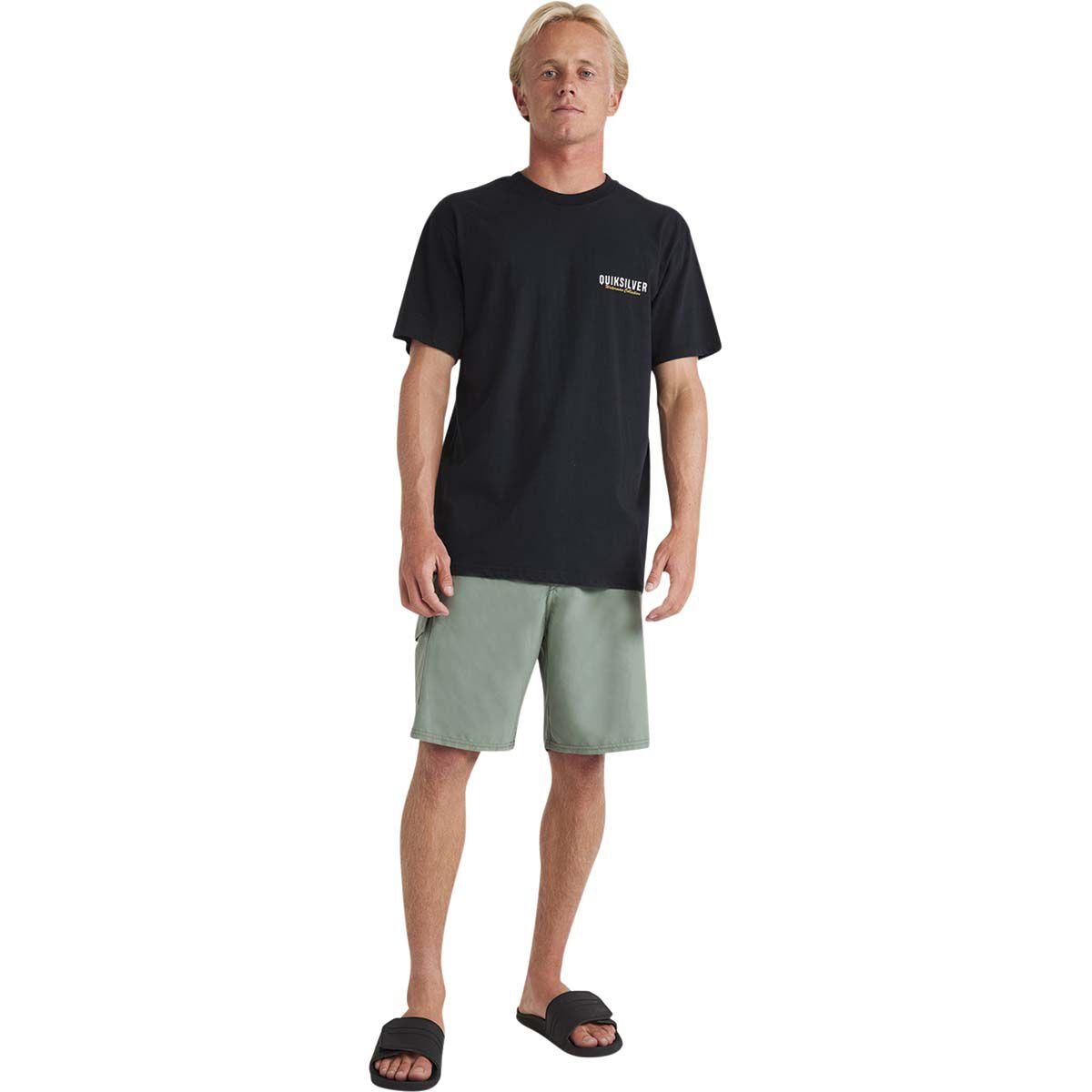 Quiksilver Men&rsquo;s Wet Lines Short Sleeve Tee Black S, Black, bcf_hi-res