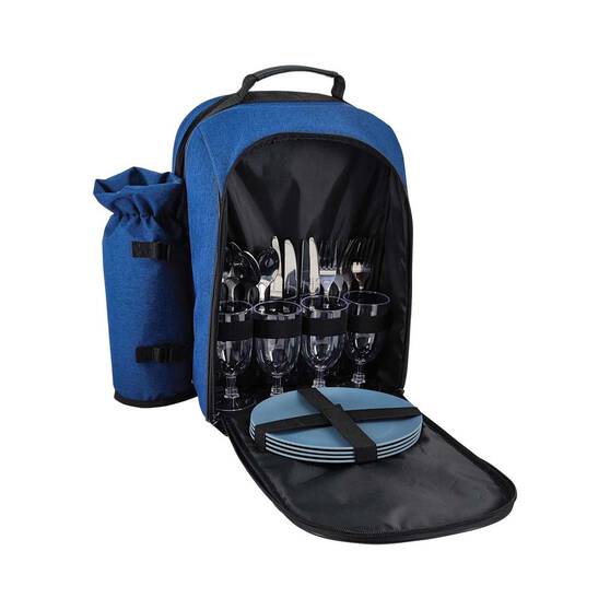 Wanderer Chambray Picnic Backpack 4 Person, , bcf_hi-res