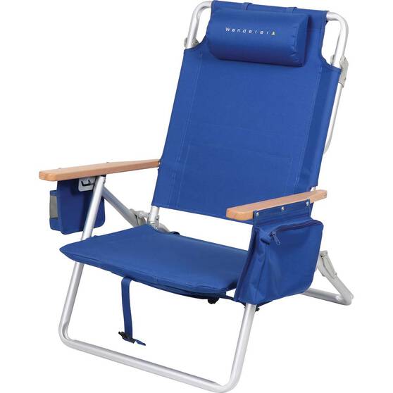 Wanderer Noosa Premium Beach Chair Blue 150kg, , bcf_hi-res