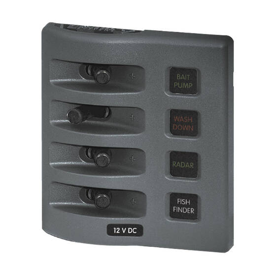 Blue Sea Systems WeatherDeck Fused 4 Switch Panel, , bcf_hi-res
