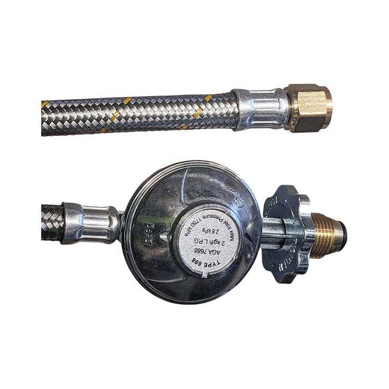 Bromic Regulator and Hose Assembly 2kg H/W SS 180, , bcf_hi-res