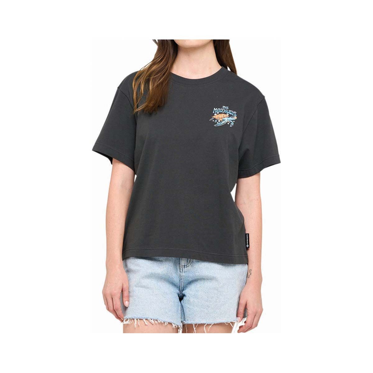 The Mad Hueys Women's Turtle Anchor Short Sleeve Tee Vintage Black XS, Vintage Black, bcf_hi-res