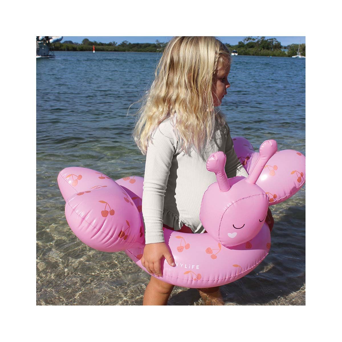 SUNNYLiFE Cotton Candy Cherry Inflatable Pool Tube, , bcf_hi-res