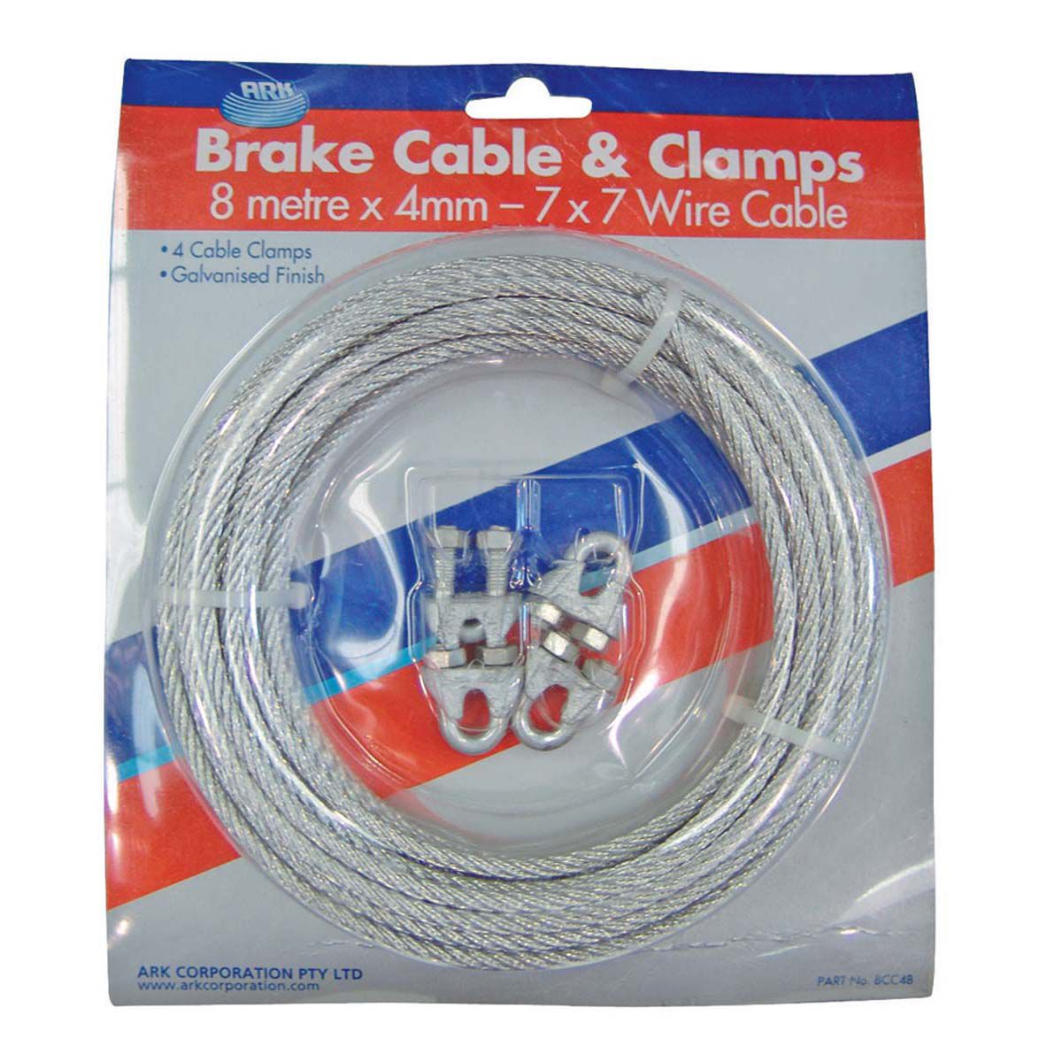 ARK Brake Cable and Clamps 8m x 4mm, , bcf_hi-res