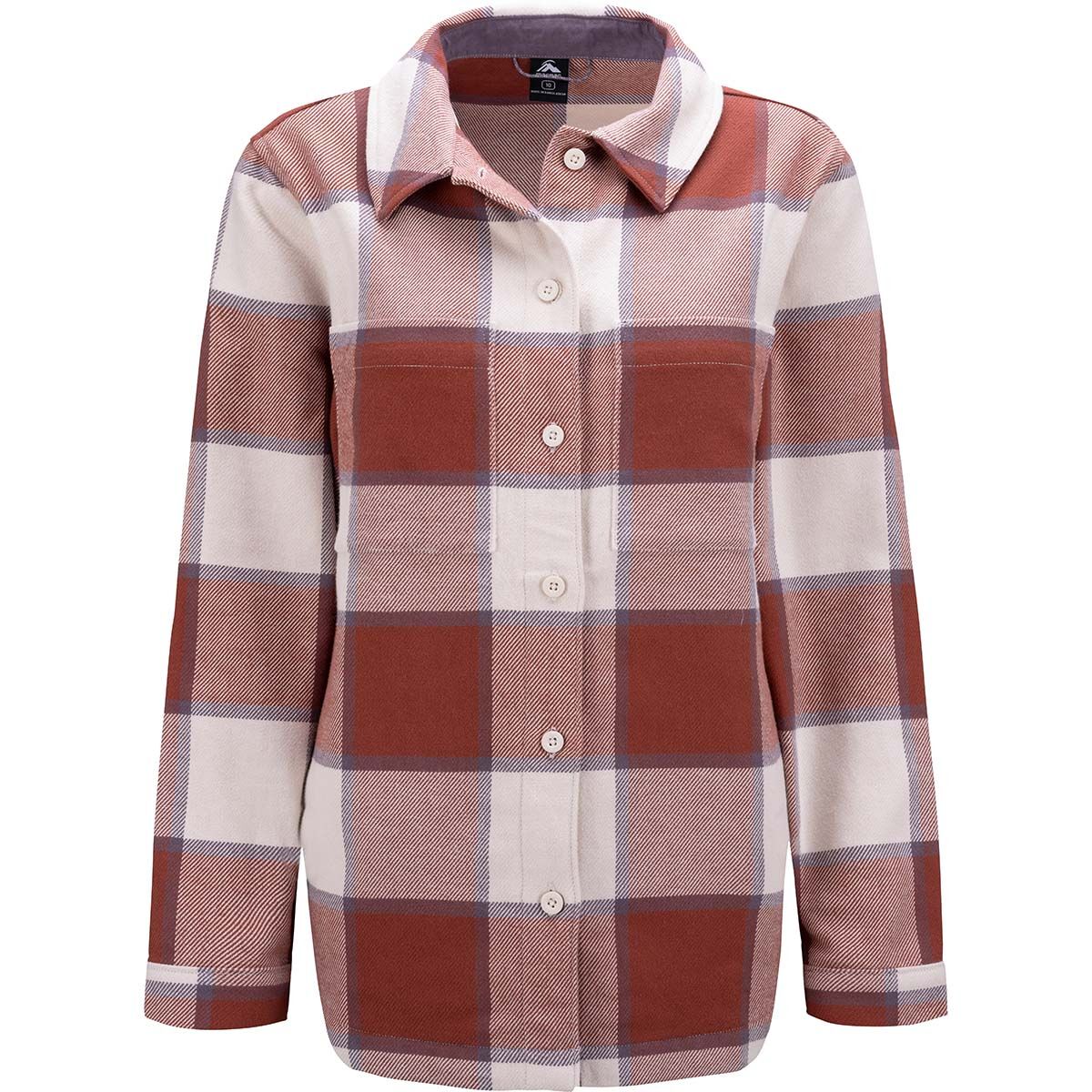 Macpac Women's Hudson Overshirt Maple Syrup Plaid 8, Maple Syrup Plaid, bcf_hi-res