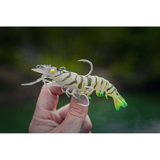 Nomad Live Ops Sumo Shrimp Pre-Rigged Soft Plastic Lure 6.5in Fire Tiger, Fire Tiger, bcf_hi-res